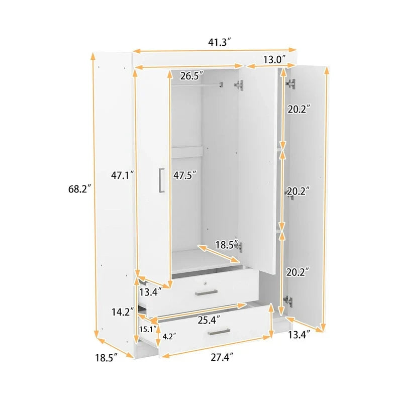 3-Door Wardrobe with 2 Drawers - image 13