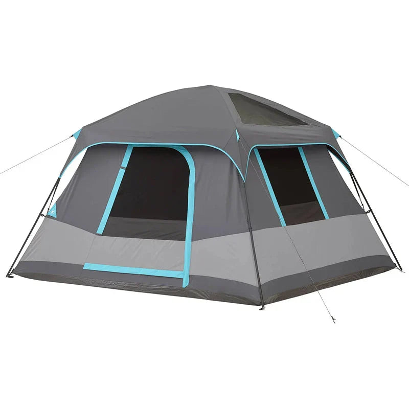 10' x 9' 6-Person Dark Rest Cabin Tent w/Skylight Ceiling Panels, 15.4 lbs