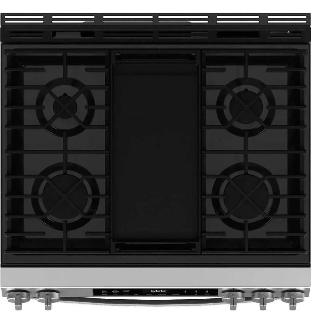 General Electric 30 in Slide-In Double Oven Gas Range in Silver - image 4