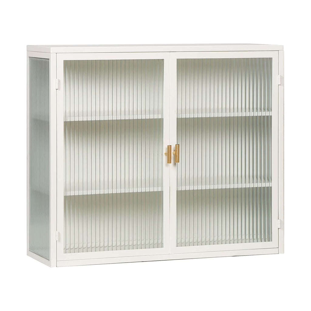 27.56"Modern Wall Cabinet with Glass Doors, Bathroom Cabinet with Featuring Three-tier Storage for Entryway Living Room, Bathroom or Dining Room - image 3