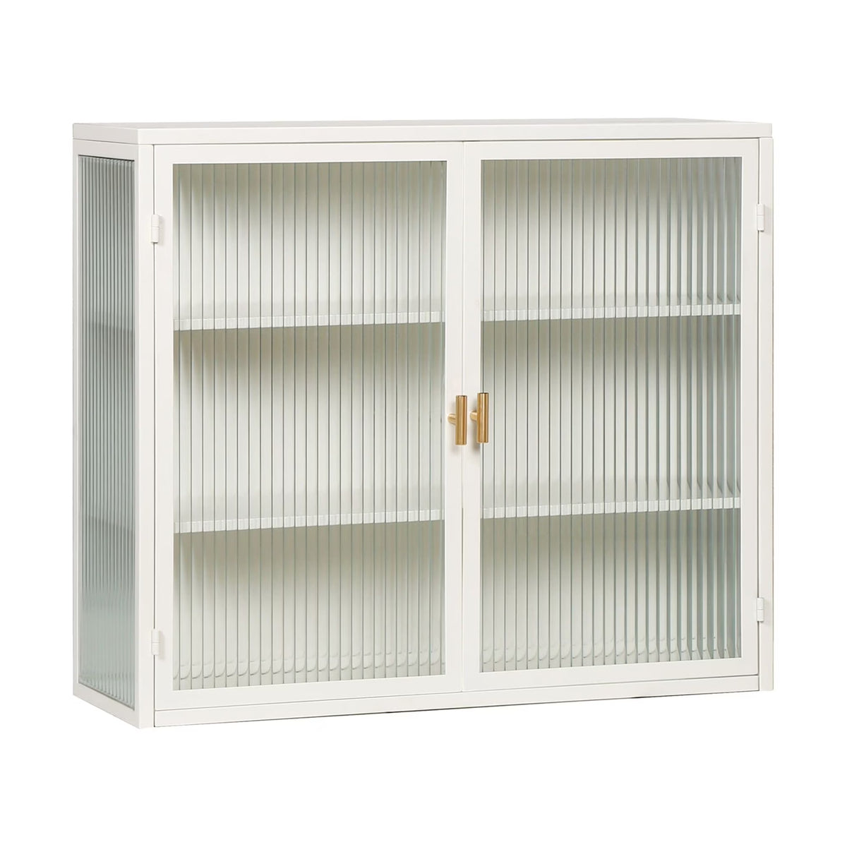 27.56"Modern Wall Cabinet with Glass Doors, Bathroom Cabinet with Featuring Three-tier Storage for Entryway Living Room, Bathroom or Dining Room - image 3