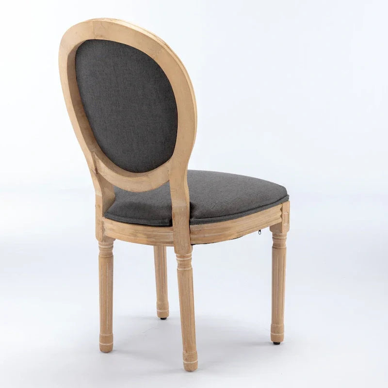 Set of 2 French Oval Back Dining Chairs - Elegant Retro Design with Solid Wood Frame - image 7