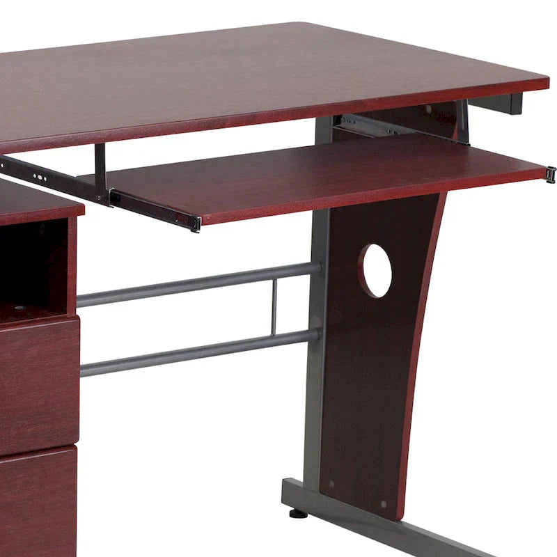 3-Drawer Pedestal Computer Desk with Keyboard Tray - image 14