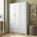 3-Door Wardrobe Armoire - White/Mocha/Java - Solid Wood - image 1