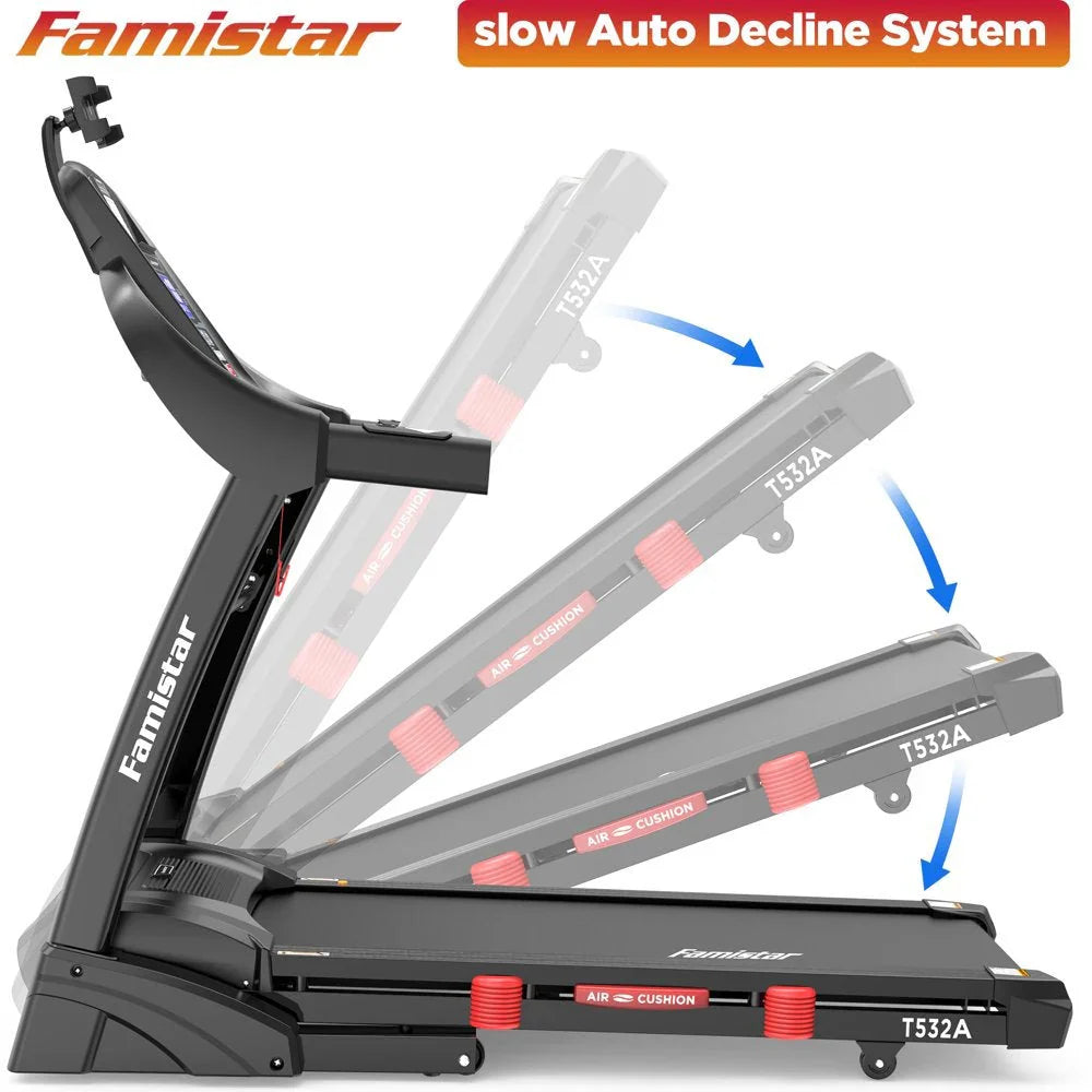 Famistar Folding Treadmill for Home with 15 Levels Auto Incline, 300LB Capcity, 10MPH Fast Speed Controls - image 12