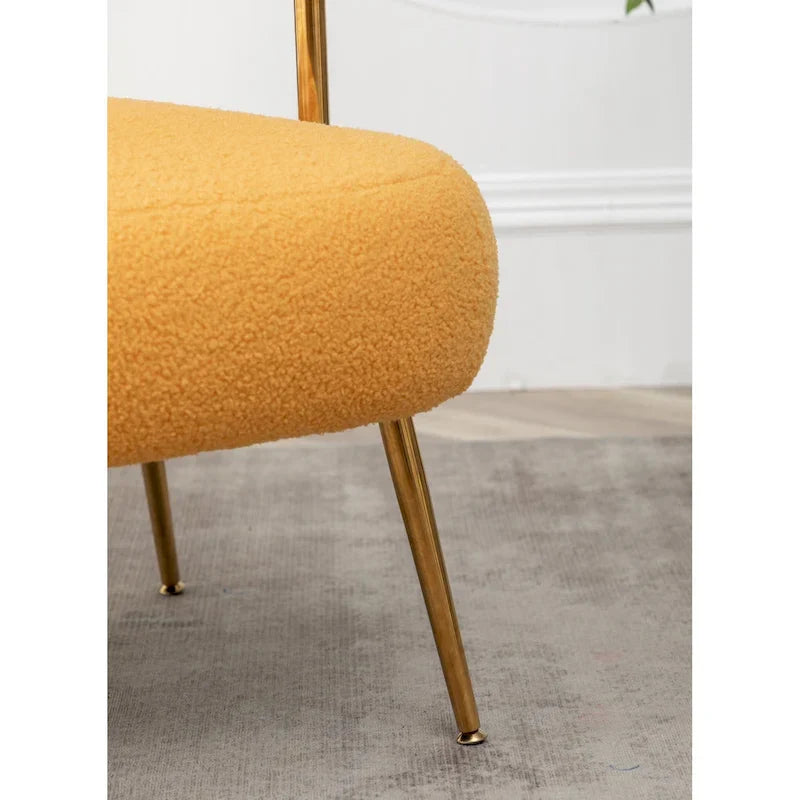 SEYNAR Contemporary Glam Upholstered Open-Back Accent Chair with Gold Legs - image 37