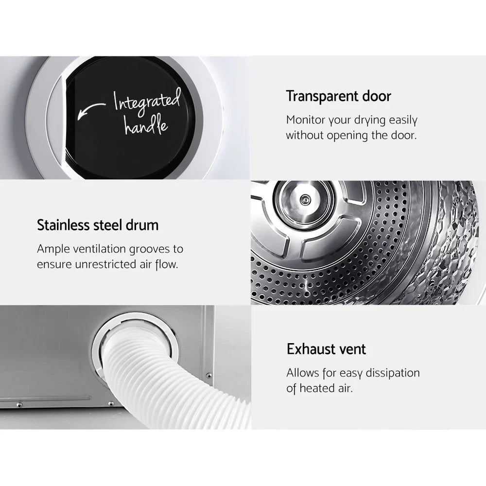 Devanti 7kg Vented Tumble Dryer - White - image 6