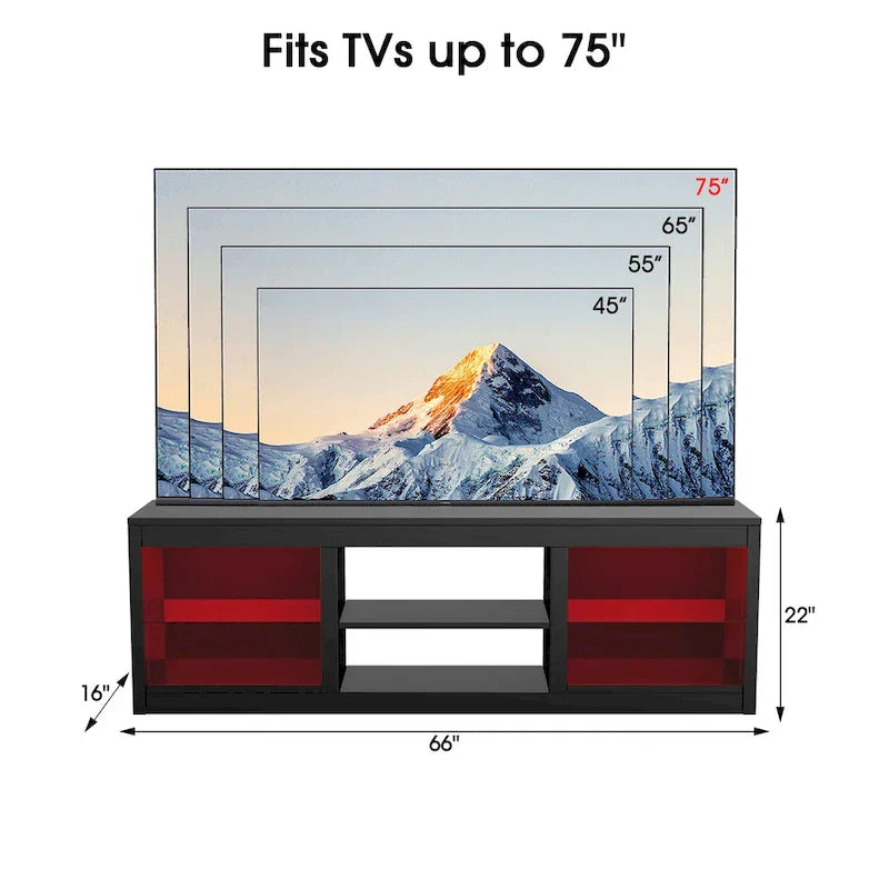 66-Inch Contemporary RGB LED TV Stand Console for TVs Up to 75 Inches - image 7