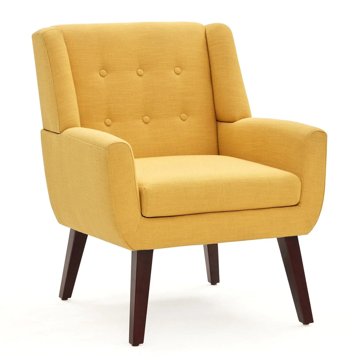 HUIMO Accent Chair, Button-Tufted Upholstered Living Room Chairs, Mid Century Modern Comfy Reading Chairs for Bedroom, Living