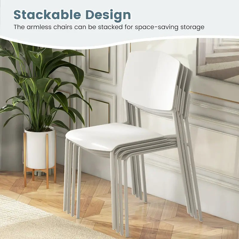 Set of 4 Stackable Dining Chairs with Ergonomic Backrest and Spacious Seat by Gymax - image 20