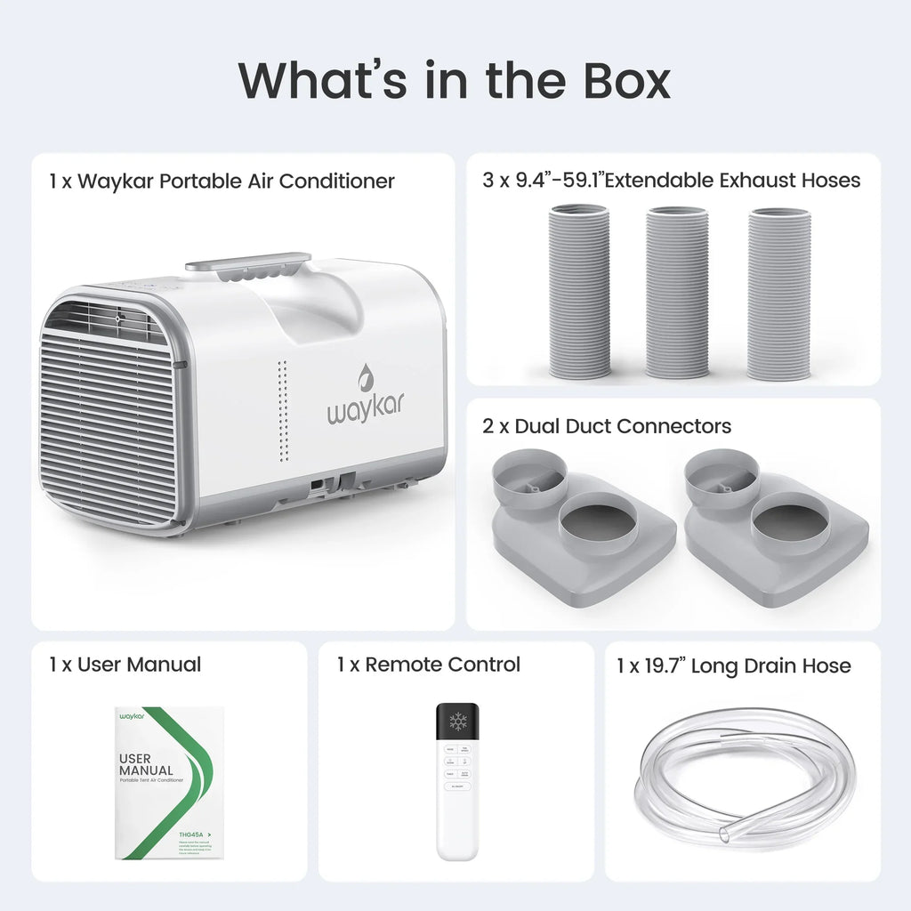 Waykar 4500BTU Portable Air Conditioner for Tent, Camping, RV, 130 Sq. Ft., Low Noise, Remote Control - image 5