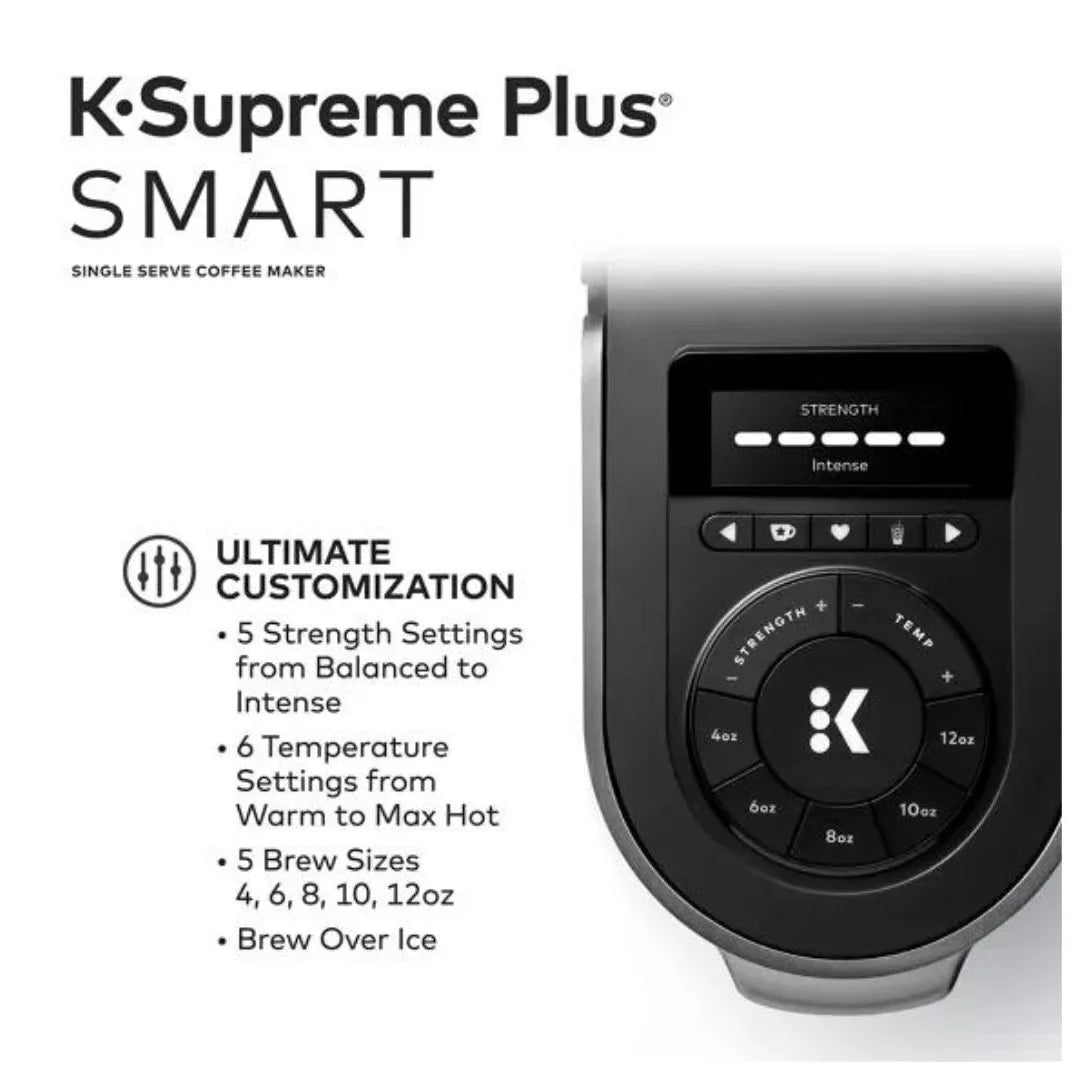 Keurig K-Supreme Plus Smart Single Serve Coffee Maker with BrewlD, 5 Cup Sizes, 5 Brewing Options, and 6 Temperature Settings (Black Stainless) - image 5