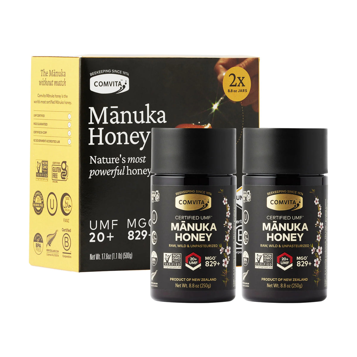 Comvita Certified UMF 20+ (MGO 829+) Raw Manuka Honey 8.8 oz (2-pack) - image 1