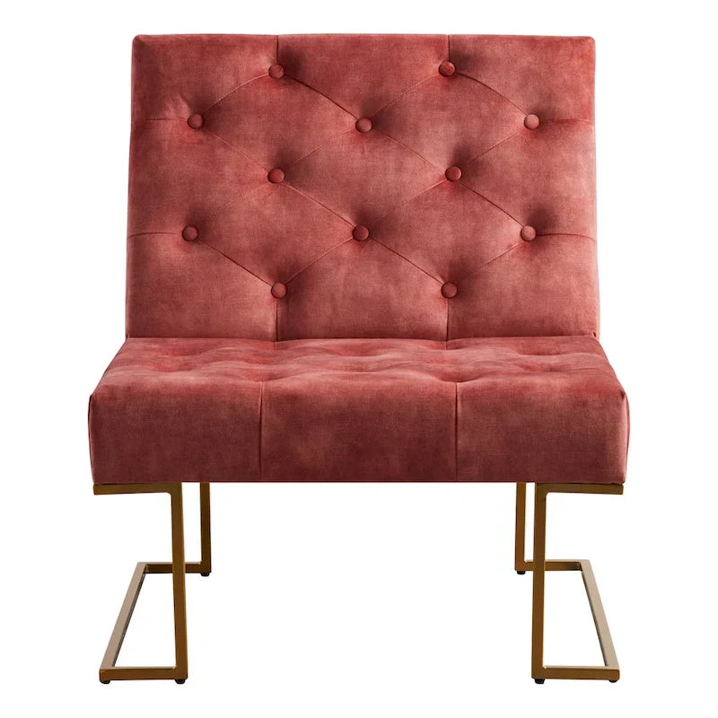 Corvus Savannah Tufted Velvet Lounge Chair with Upholstered Accent - image 21