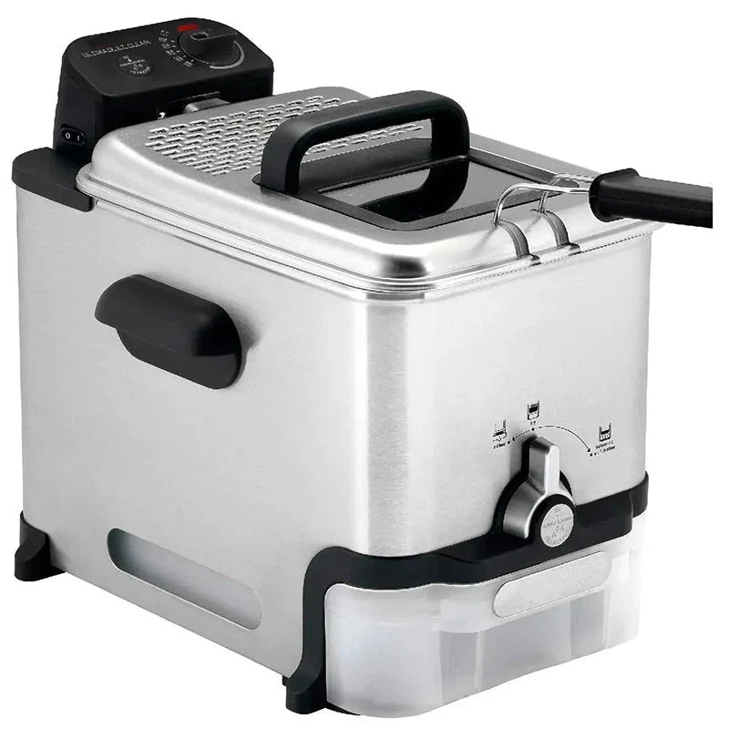 3.5L Stainless Steel Deep Fryer with Basket 1700W Oil Filtration Temp Control