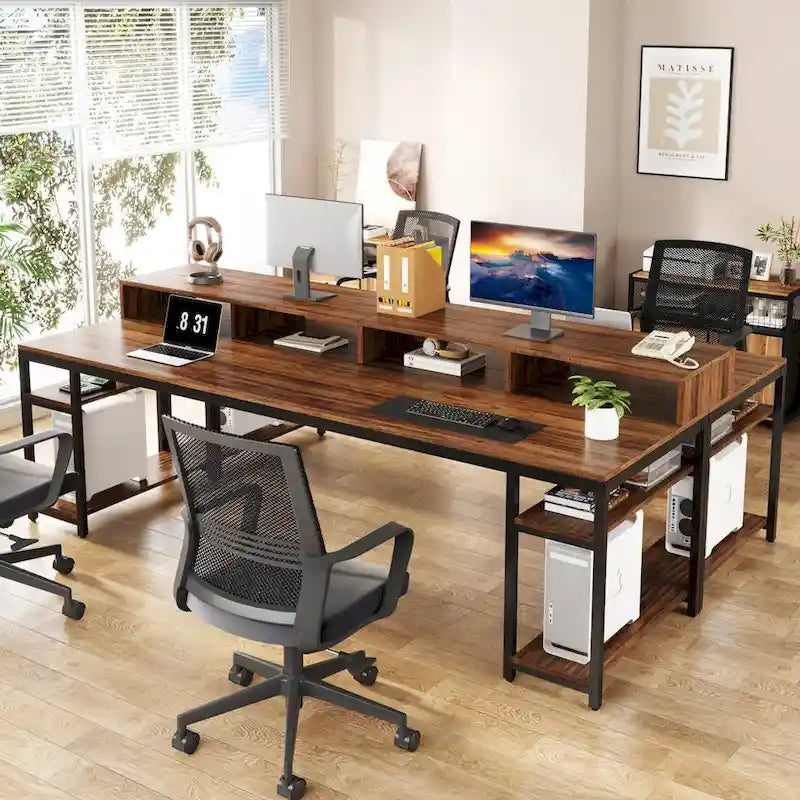 78.7-Inch Extra Long Double Desk for Two, Ideal for Home Office Use - image 4