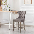 Carter 24-Inch Wingback Tufted Counter Stool with Antique Grey Legs and Nailhead Trim - image 4