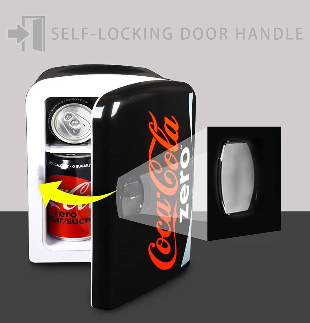 Coca-Cola Coke Zero 4L Portable Cooler/Warmer, Compact Personal Travel Fridge for Snacks Lunch Drinks Cosmetics, Includes 12V and AC Cords - image 7