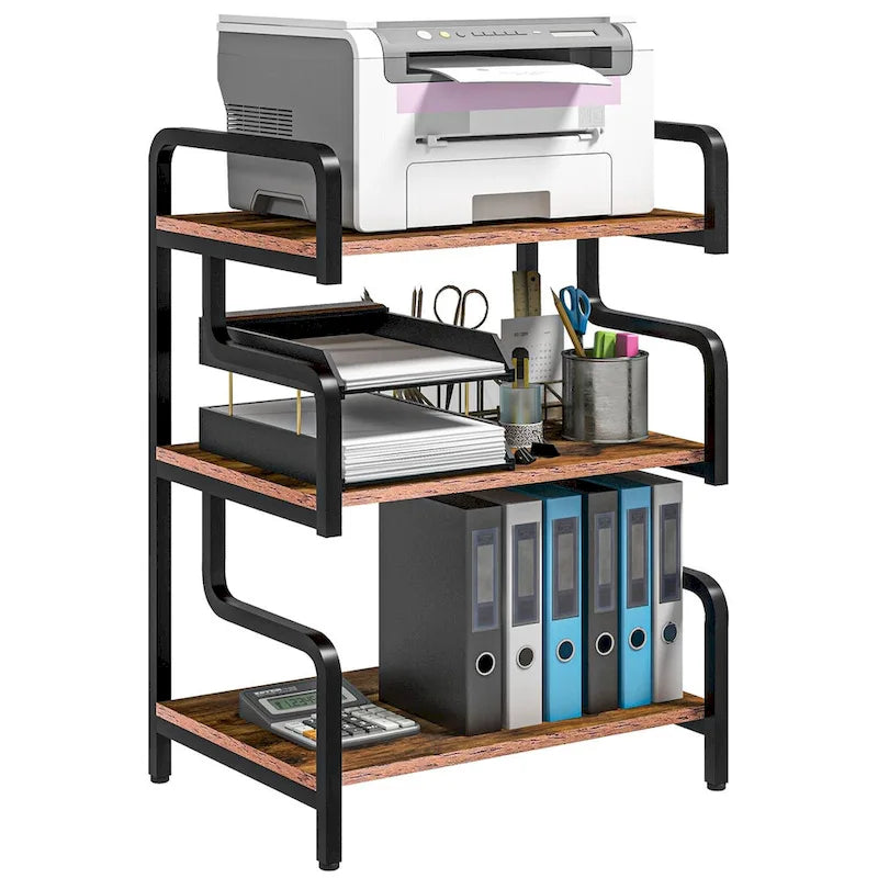 HOMCOM Industrial 3-Tier Printer Stand with Storage - Versatile Metal Rack for Home Office - image 23
