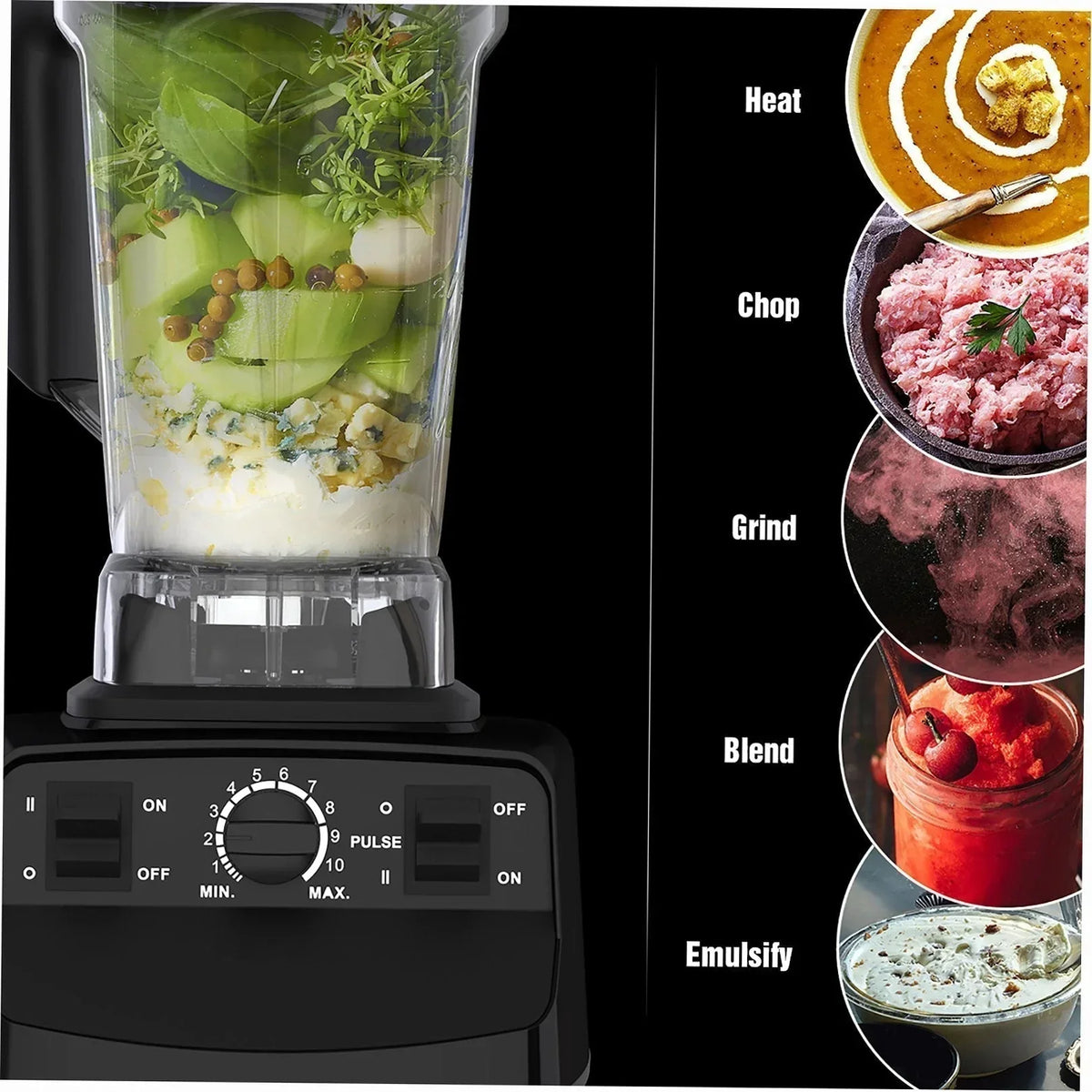 Professional Blender with 1450-Watt Motor & 68 oz Dishwasher-Safe Total Crushing Pitcher, Black
