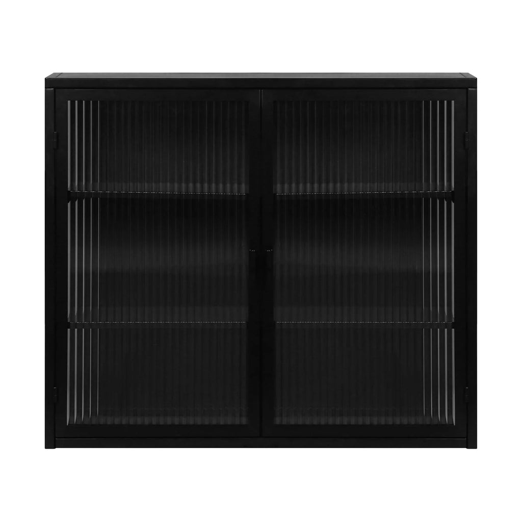 27.56"Modern Wall Cabinet with Glass Doors, Bathroom Cabinet with Featuring Three-tier Storage for Entryway Living Room, Bathroom or Dining Room - image 18