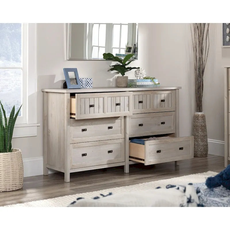 Wood Dresser with 6 Drawers Storage Cabinet with Thick Top - image 1