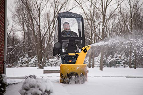 Deluxe Universal Snow Thrower Cab, Black – Fits Most Two & Three-Stage Snow Blowers, Includes Storage Pouch & Reflective Fabr
