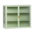 27.56"Modern Wall Cabinet with Glass Doors, Bathroom Cabinet with Featuring Three-tier Storage for Entryway Living Room, Bathroom or Dining Room - image 1