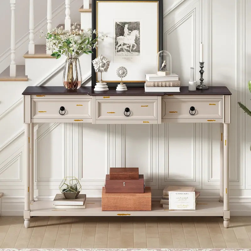 Entryway Console Table with Drawers and Extended Shelf - image 6