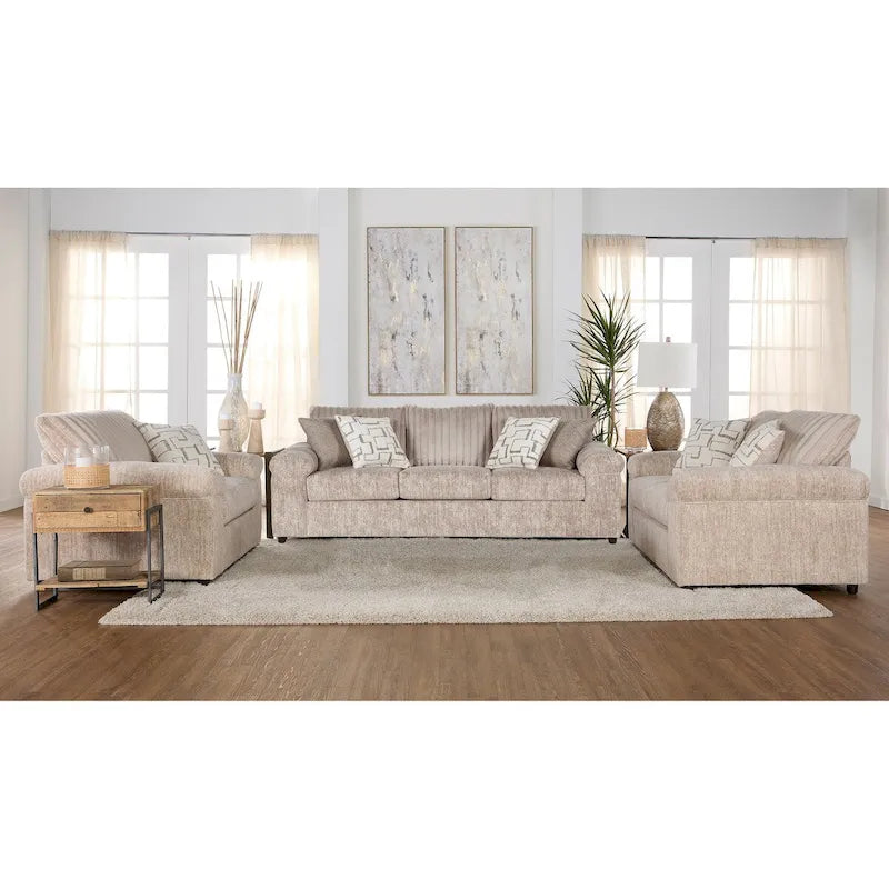 Roundhill Furniture Nason Wide Wale Corduroy Sofa, Loveseat, and Cuddle Chair Collection - image 2