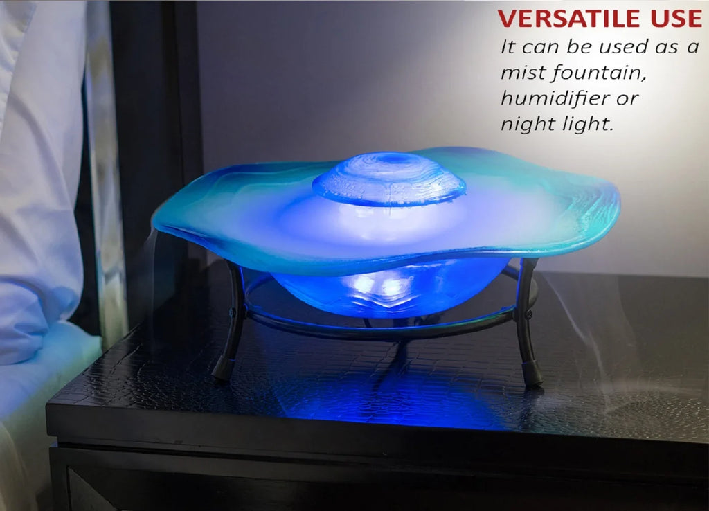 Xbrand Tabletop Blue Aromatherapy Mist Fountain Aroma Diffuser w/Inline Control, 8 Inch Tall - image 6