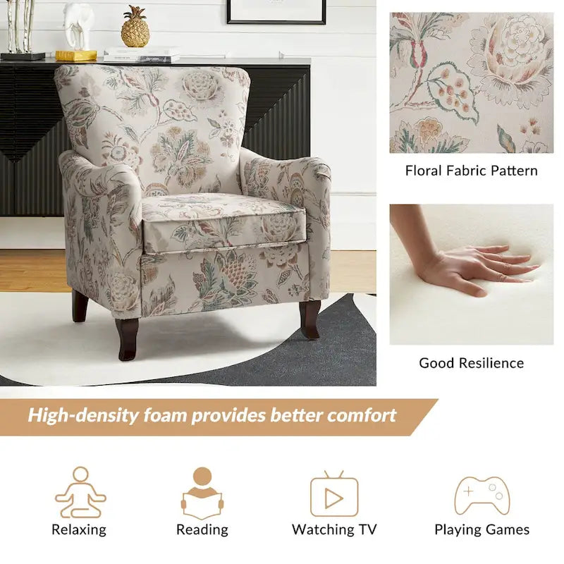 Set of 2 Samouel Contemporary Floral Wingback Armchairs by HULALA HOME - image 11