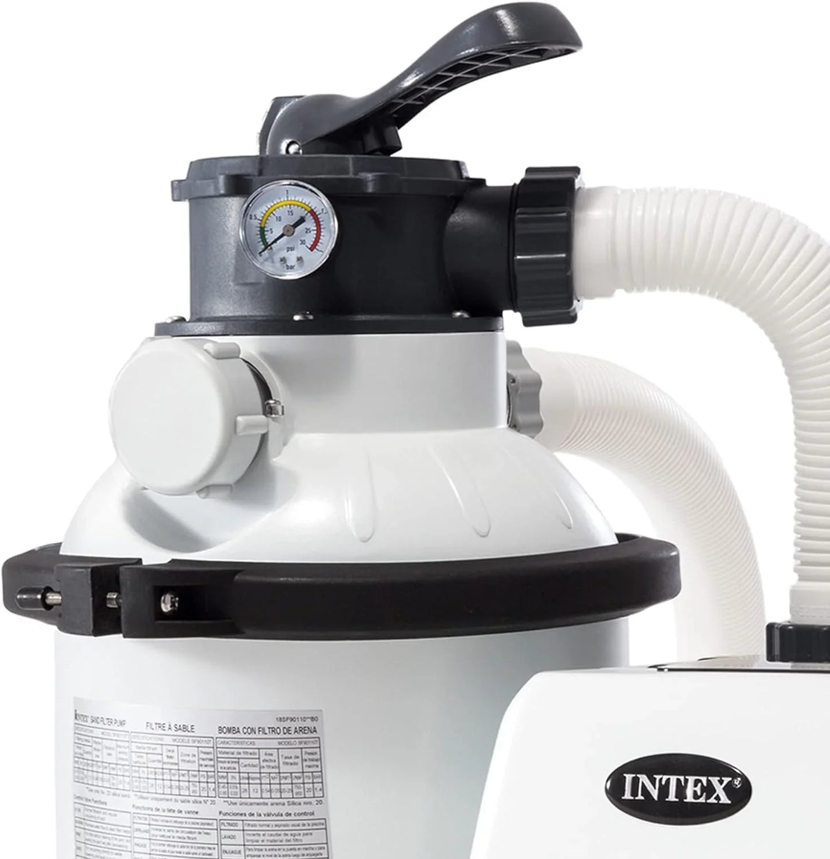 Intex 26651EG Krystal Clear 16 Inch 3,000 GPH Above Ground Pool Sand Filter Pump with Automatic Timer, GFCI, and 6 Function C