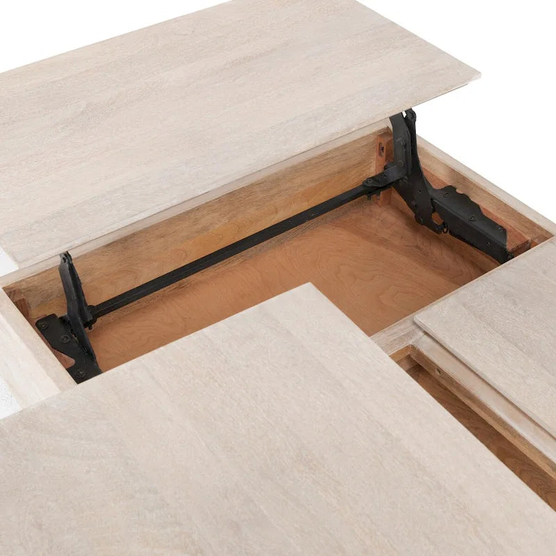 Rocklin White Mango Wood Lift-Top Coffee Table by Classic Home - image 5