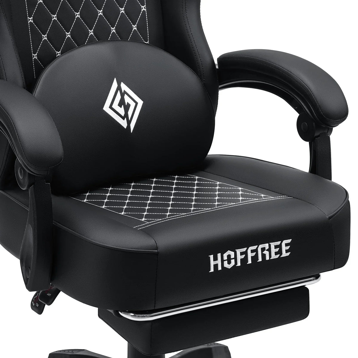 Hoffree Gaming Chair with Massage and Footrest Big and Tall Gamer Chair with Headrest and Lumbar Support PU Computer Game Chair for Adults Office - image 75