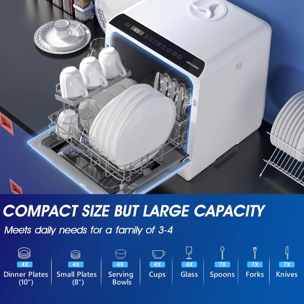 Portable Countertop Dishwasher with 5-Liter Built-In Water Tank and Air-Dry Function 5 Washing Programs - image 8