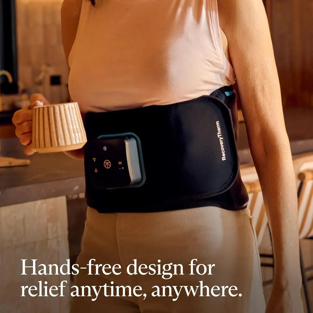 RecoveryTherm Back - Hot Vibration Back and Core Wrap for Athletes - Advanced Hot Vibration for Pain Relief Wrap with Cryothe
