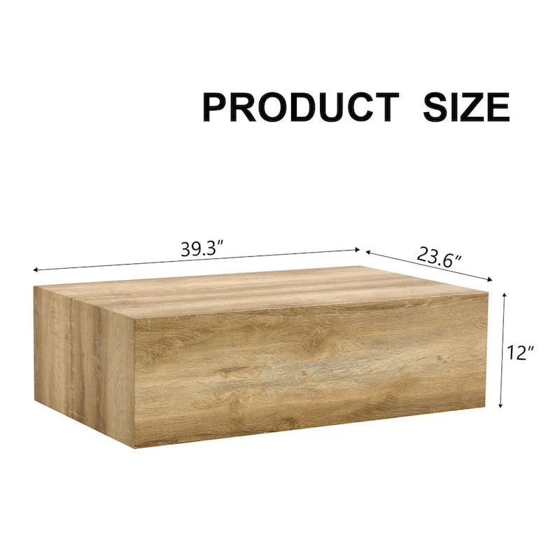 Contemporary Rectangular Coffee Table with Sturdy Base and Imitation Marble Finish for Living Room - image 8
