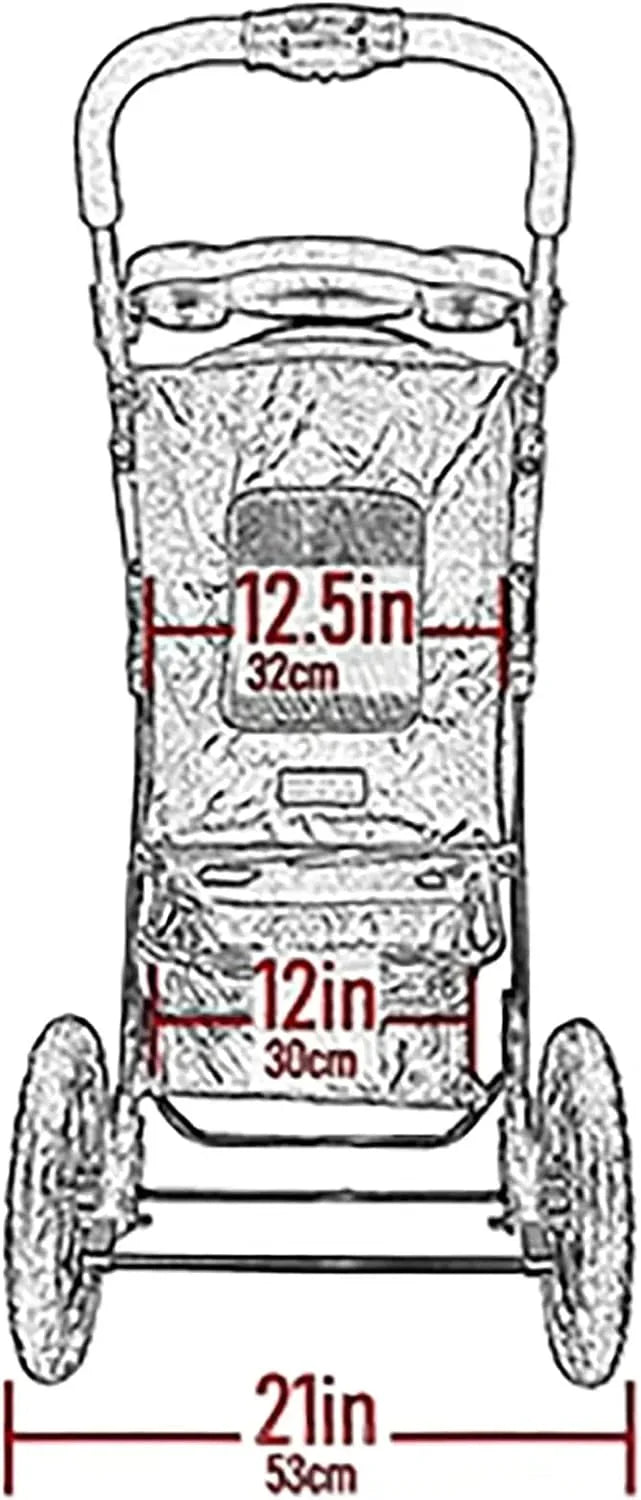 Pet Gear No-Zip AT3 Pet Stroller for Cats/Dogs, Zipperless Entry, Easy One-Hand Fold, Jogging Tires, Removable Liner, Cup Hol