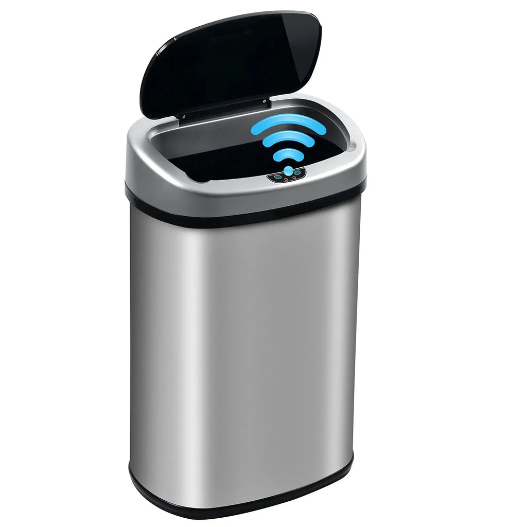 Bigacc 13 Gallon 50 Liter Kitchen Trash Can with Touch-Free & Motion Sensor, Automatic Stainless-Steel Garbage Can, Anti-Fing