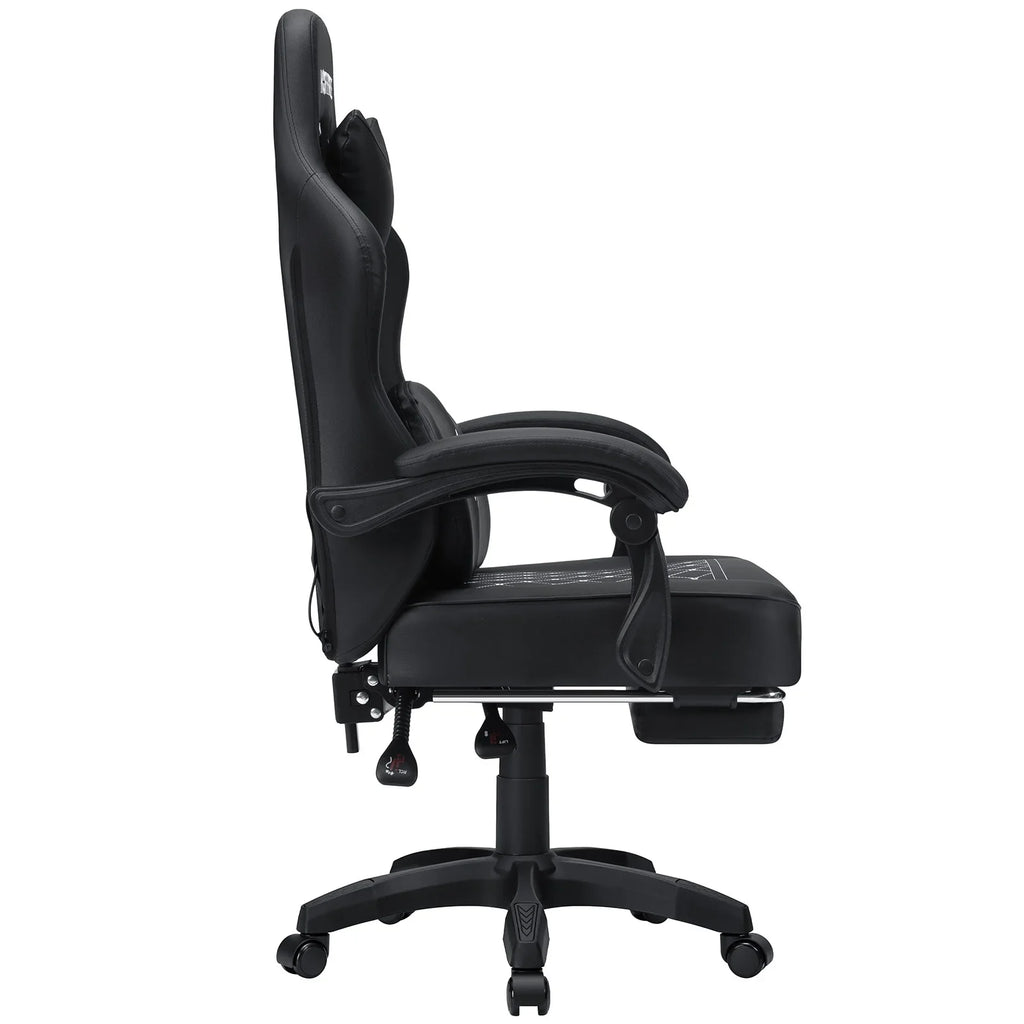 Hoffree Gaming Chair with Massage and Footrest Big and Tall Gamer Chair with Headrest and Lumbar Support PU Computer Game Chair for Adults Office - image 77