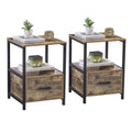 Javlergo Set of 2 Modern Square 1-Drawer Nightstands - Stylish End Tables for Bedroom and Living Room - image 1