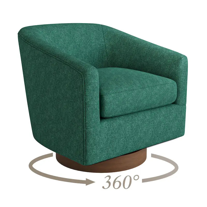 LUE BONA Contemporary Upholstered Wooden Barrel Swivel Accent Chair for Living Room - image 28