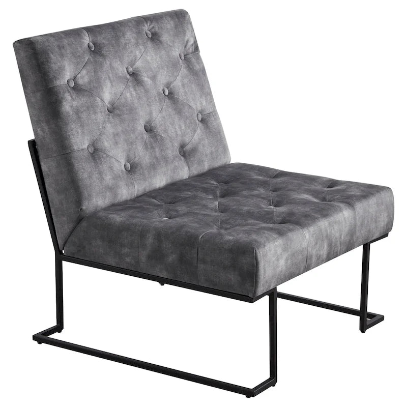 Corvus Savannah Tufted Velvet Lounge Chair with Upholstered Accent - image 13