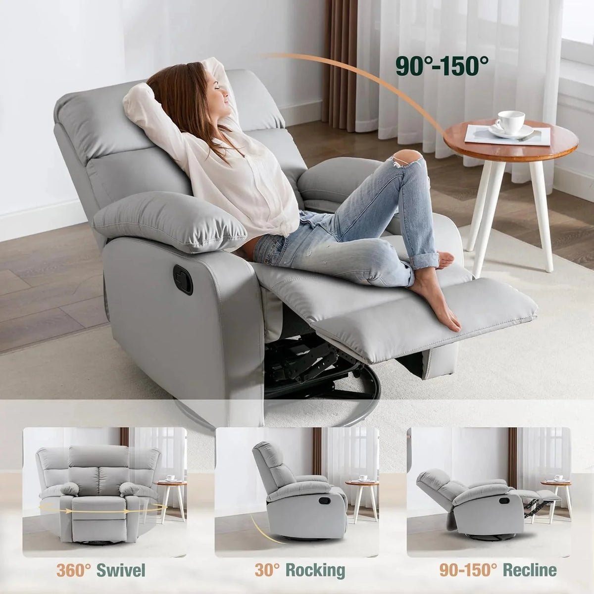Small Swivel Rocker Recliner Chair for Compact Spaces - image 48
