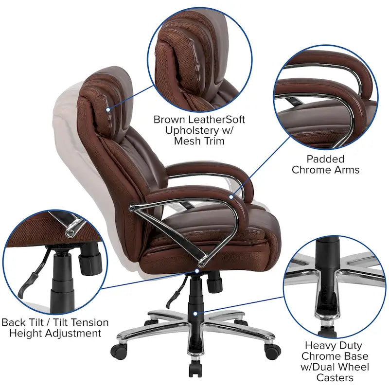 Executive Ergonomic Swivel Office Chair for Big & Tall with LeatherSoft Upholstery - image 24