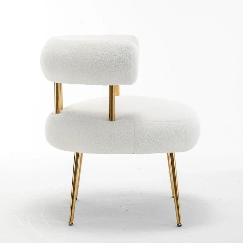 SEYNAR Contemporary Glam Upholstered Open-Back Accent Chair with Gold Legs - image 23