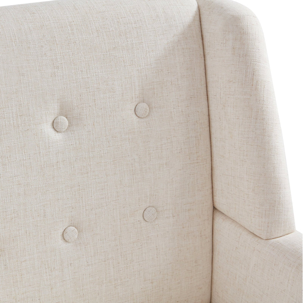 HUIMO Accent Chair, Button-Tufted Upholstered Living Room Chairs, Mid Century Modern Comfy Reading Chairs for Bedroom, Living
