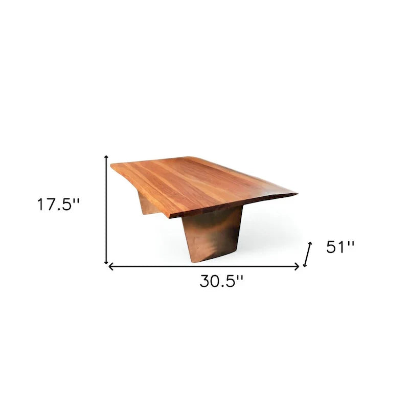 Rustic Brown Live Edge Coffee Table Made from 31" Mango Wood - image 6