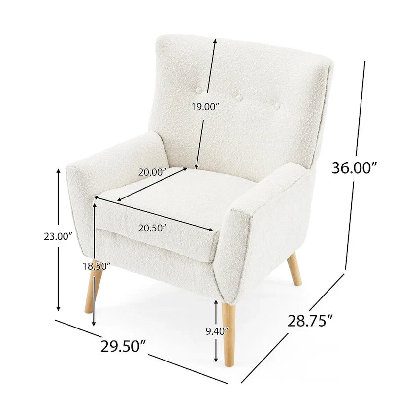 Christopher Knight Home Almond Boucle Tufted Back Accent Chair - image 4